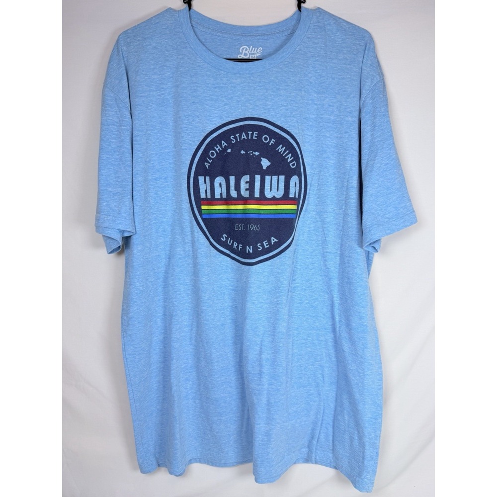 Blue 84 Surf N Sea Haleiwa Hawaii T Shirt XL Aloha State of Mind Rainbow Surf